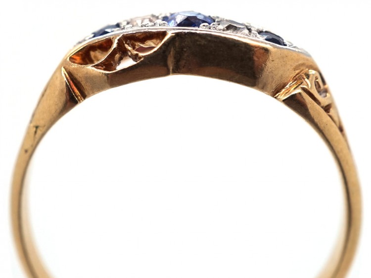 Victorian 18ct Gold Sapphire & Diamond Ring