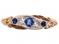 Victorian 18ct Gold Sapphire & Diamond Ring