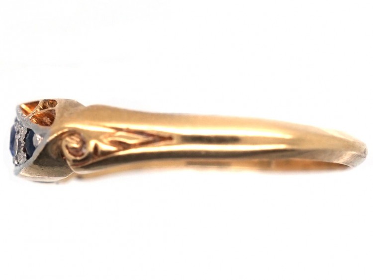 Victorian 18ct Gold Sapphire & Diamond Ring