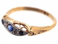 Victorian 18ct Gold Sapphire & Diamond Ring