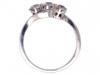 Platinum & Diamond Three Stone Crossover Ring