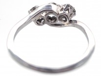 Platinum & Diamond Three Stone Crossover Ring