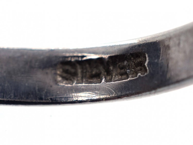 Art Deco Oval Swirl Design Silver & Marcasite Ring