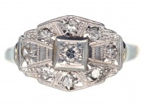 Art Deco 18ct Gold, Platinum & Diamond Ring