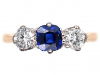 Diamond ​& Sapphire Three Stone Ring