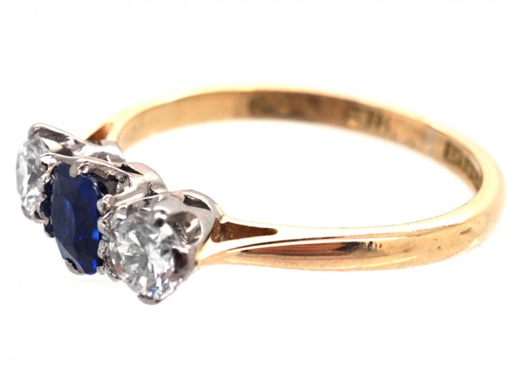 Diamond ​& Sapphire Three Stone Ring