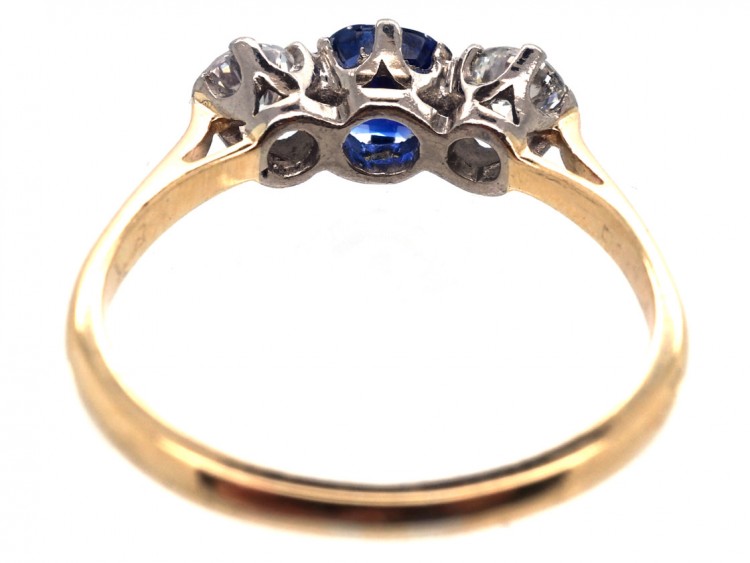 Diamond ​& Sapphire Three Stone Ring
