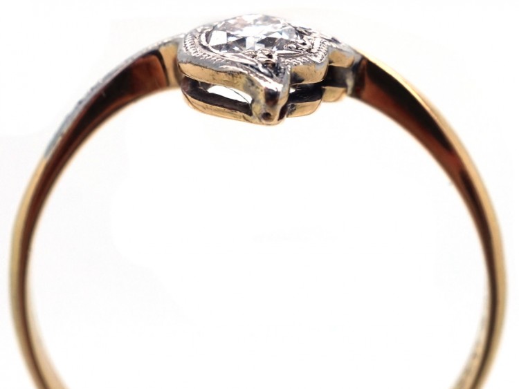 Edwardian 18ct Gold, Platinum & Diamond Lily of the Valley Flower Ring