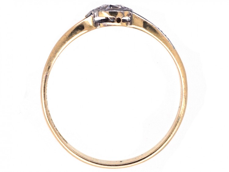 Edwardian 18ct Gold, Platinum & Diamond Lily of the Valley Flower Ring