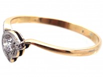 Edwardian 18ct Gold, Platinum & Diamond Lily of the Valley Flower Ring