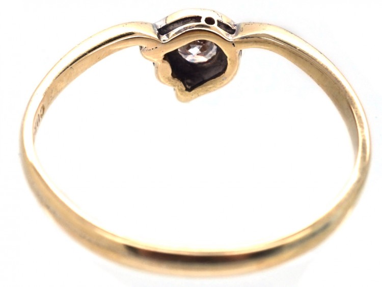 Edwardian 18ct Gold, Platinum & Diamond Lily of the Valley Flower Ring