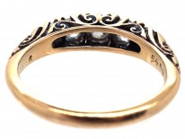 Victorian 18ct Gold Carved Half Hoop Diamond Ring