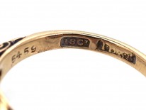 Victorian 18ct Gold Carved Half Hoop Diamond Ring