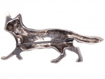 Silver Engraved Fox Brooch