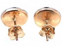 Art Deco Diamond & Onyx Round Earrings