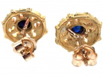 French 18ct Gold ​& Sapphire Belle Epoque Earrings