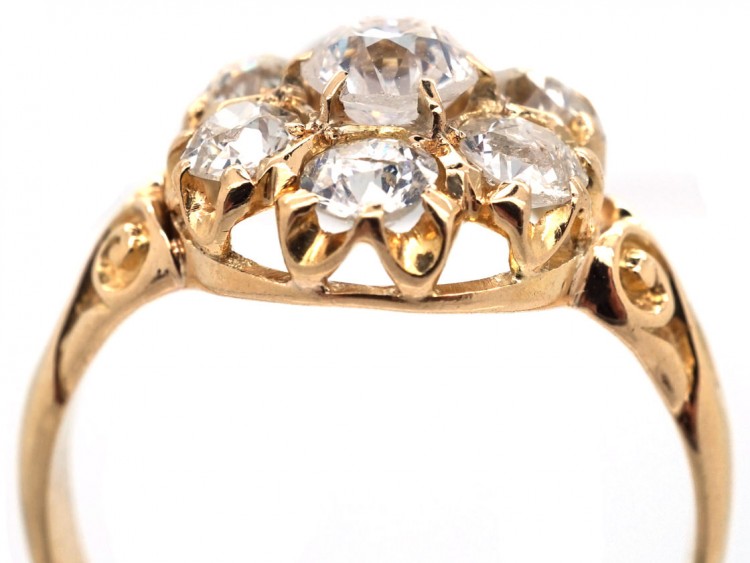 Victorian 18ct Gold Diamond Cluster Ring