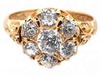 Victorian 18ct Gold Diamond Cluster Ring