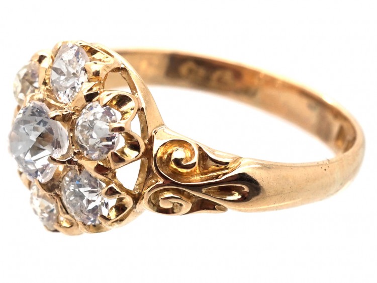 Victorian 18ct Gold Diamond Cluster Ring