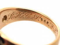 Victorian 18ct Gold, Diamond, Natural Split Pearl & Enamel Mourning Ring