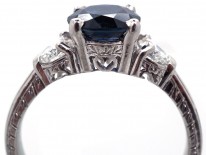 Platinum, Sapphire & Diamond Three Stone Ring
