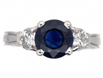 Platinum, Sapphire & Diamond Three Stone Ring