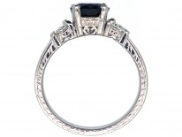Platinum, Sapphire & Diamond Three Stone Ring
