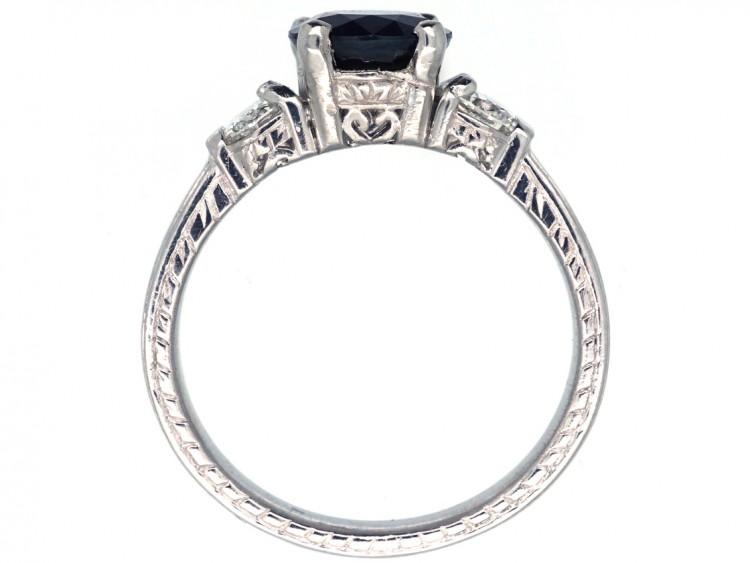 Platinum, Sapphire & Diamond Three Stone Ring