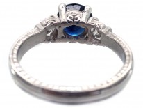 Platinum, Sapphire & Diamond Three Stone Ring