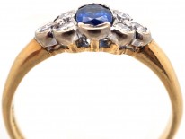 18ct Gold, Ceylon Sapphire & Diamond Ring