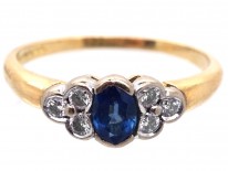 18ct Gold, Ceylon Sapphire & Diamond Ring