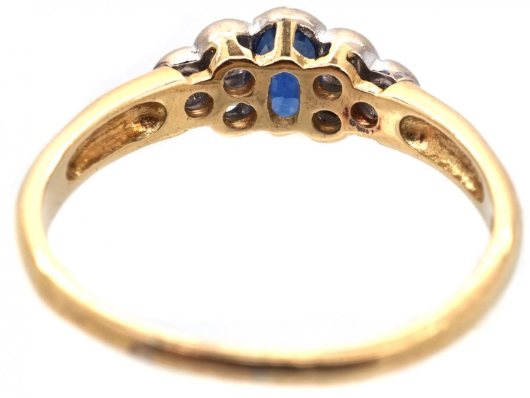 18ct Gold, Ceylon Sapphire & Diamond Ring
