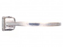 Art Deco 18ct White Gold Emerald Cut Three Stone Diamond Ring