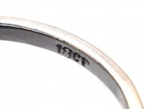 Art Deco 18ct White Gold Emerald Cut Three Stone Diamond Ring