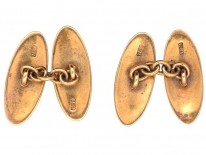 Edwardian 18ct Gold & Red Enamel Cufflinks