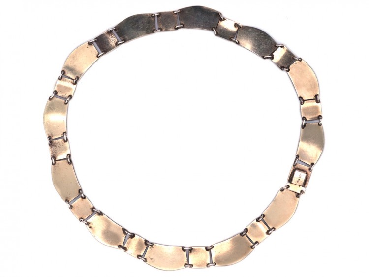 Silver, Red & Black Enamel Collar Attributed to David Anderson