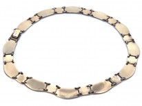 Silver, Red & Black Enamel Collar Attributed to David Anderson