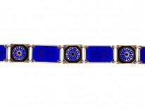 David Andersen Silver ​& Blue Enamel Bracelet