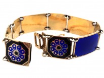 David Andersen Silver ​& Blue Enamel Bracelet