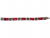Silver Red & Back Enamel Bracelet by David Andersen