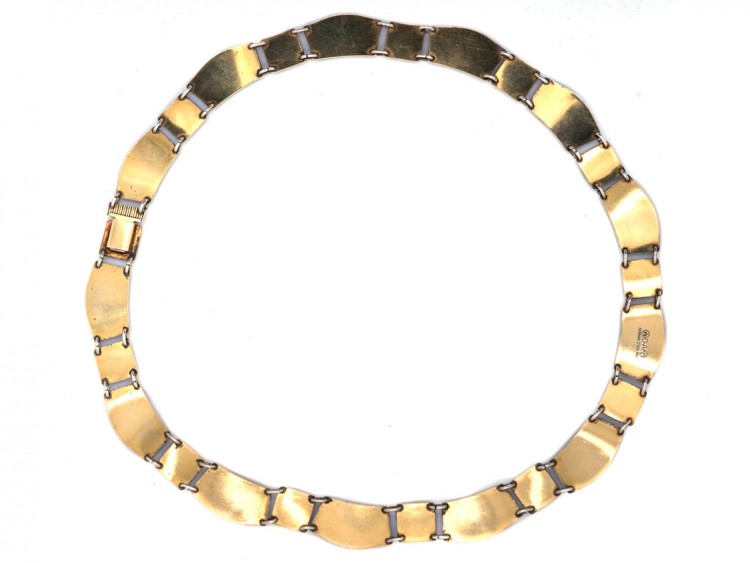 David Andersen Silver & Blue Enamel Necklace