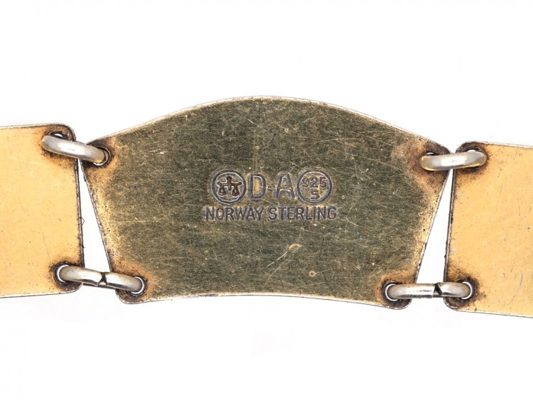David Andersen Silver & Blue Enamel Necklace