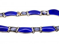 David Andersen Silver & Blue Enamel Necklace