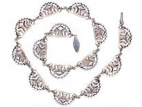 Art Deco Silver & Marcasite Articulated Collar