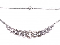 Art Deco Silver & Marcasite Articulated Ovoid Design Necklace