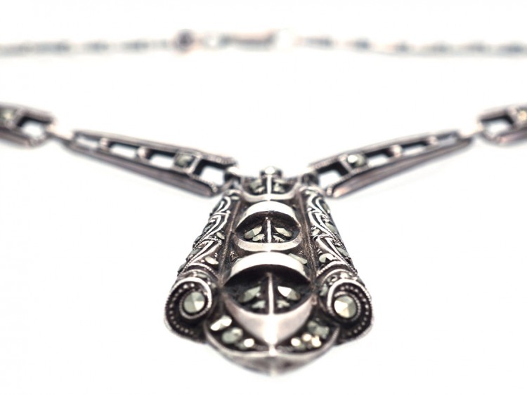 Art Deco Silver & Marcasite Necklace