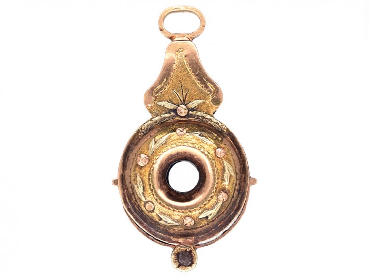 Georgian Three Colour Gold Miniature Quizzing Glass