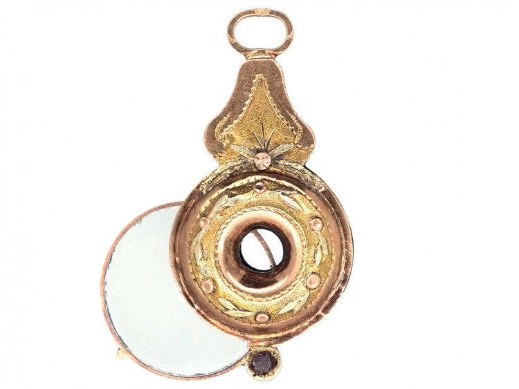 Georgian Three Colour Gold Miniature Quizzing Glass