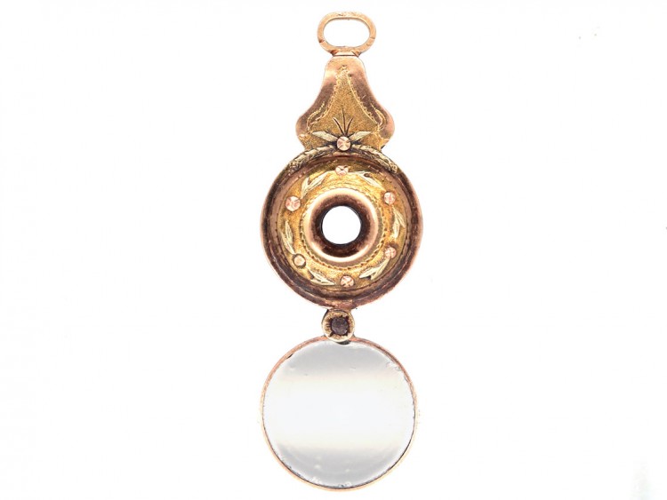 Georgian Three Colour Gold Miniature Quizzing Glass