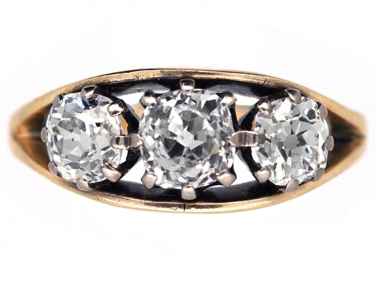 18ct Gold & Platinum, Diamond Three Stone RIng
